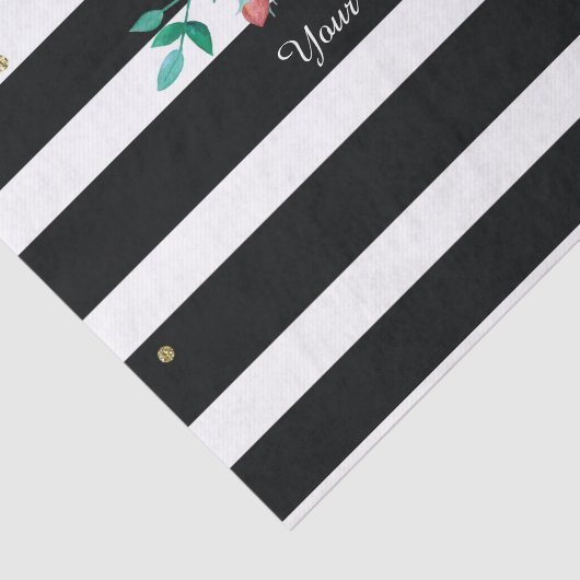 Moderne, zwarte witte striped Gold-tapepapier Tissuepapier (Detail)