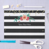 Moderne, zwarte witte striped Gold-tapepapier Tissuepapier (Craft)