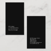 Moderne zwarte witte trendy indrukwekkende profess visitekaartje (Voorkant / Achterkant)