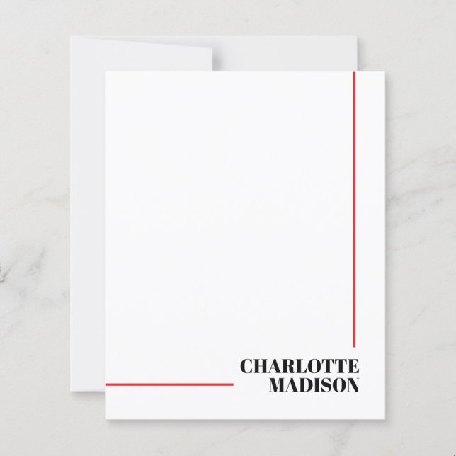 Moderne Zwarte Witte Trendy Minimalistische Papier (Voorkant)