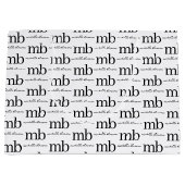 Moderne Zwarte Witte Trendy Script Initiaal Monogr Groot Cadeauzakje (Voorkant)