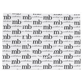 Moderne Zwarte Witte Trendy Script Initiaal Monogr Groot Cadeauzakje (Achterkant)