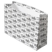 Moderne Zwarte Witte Trendy Script Initiaal Monogr Groot Cadeauzakje (Achterkant Gekanteld)