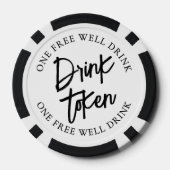 Moderne Zwarte Witte Trouwdrank Poker Chips (Achterkant)