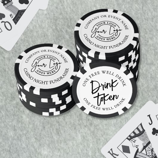 Moderne Zwarte Witte Trouwdrank Poker Chips