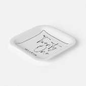 Moderne zwarte witte typografie 21 fotoverjaardag papieren bordje (Gebogen)