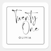 Moderne zwarte witte typografie 21 fotoverjaardag