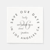 Moderne zwarte witte typografie bespaart de datum servet (Voorkant)