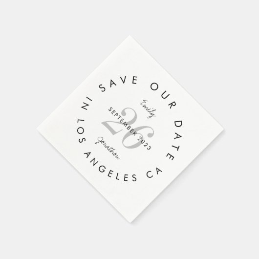 Moderne zwarte witte typografie bespaart de datum servet (Hoek)