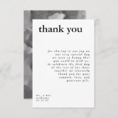 Moderne Zwarte Witte Typografie Huwelijk Bedankt Kaart (Voorkant / Achterkant)