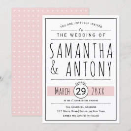 Moderne zwarte, witte typografie, zwarte roze brui kaart