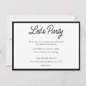 Moderne zwarte & witte uitnodiging voor Bat Mitzva (Voorkant)