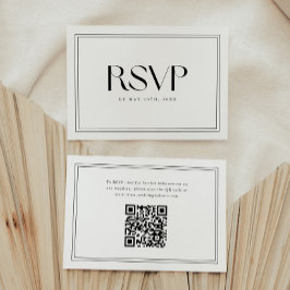 Moderne Zwarte Witte Vetgedrukte Typografie Huweli RSVP Kaartje
