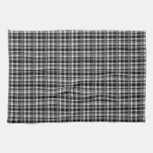 Moderne zwarte witte vleid theedoek (Horizontaal)