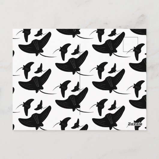 Moderne zwarte witte vlek sparen de Datum Briefkaart (Achterkant)