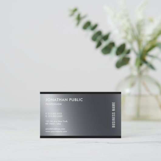 Moderne zwarte witte vormgeving visitekaartje (Staand voorkant)