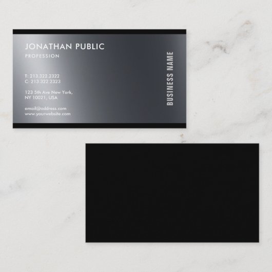 Moderne zwarte witte vormgeving visitekaartje (Voorkant / Achterkant)