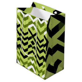 Moderne Zwarte Witte Wasabi Geometrische Scherpe K Medium Cadeauzakje