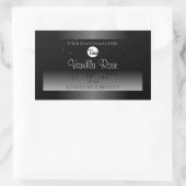 Moderne zwarte witte waslabel Zacht glitter Logo Rechthoekige Sticker (Tas)