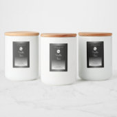 Moderne zwarte witte waslabel Zacht glitter Logo Voedselcontainer Etiket (Flessen)