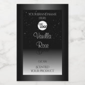 Moderne zwarte witte waslabel Zacht glitter Logo Voedselcontainer Etiket (Enkel label)