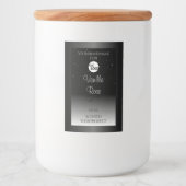 Moderne zwarte witte waslabel Zacht glitter Logo Voedselcontainer Etiket (Voorkant)