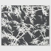 Moderne zwarte witte waterverf bamboe plant patroo cadeaupapier (Vlak)