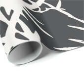 Moderne zwarte witte waterverf bamboe plant patroo cadeaupapier (Rol Hoek)