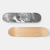 Moderne zwarte witte waterverf wolkenskateboard persoonlijk skateboard (Horizontaal)