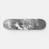 Moderne zwarte witte waterverf wolkenskateboard persoonlijk skateboard (Horizontaal)