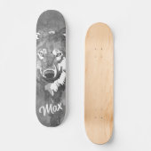 Moderne zwarte witte waterverf wolkenskateboard persoonlijk skateboard (Voorkant)