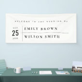 MODERNE ZWARTE WITTE WIT-WEDINGENWELKOM VOOR TYPOG SPANDOEK (Beurs)