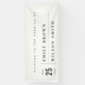 MODERNE ZWARTE WITTE WIT-WEDINGENWELKOM VOOR TYPOG SPANDOEK (Verticaal)