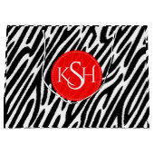 Moderne zwarte & witte Zebra Pattern afdrukken Large Cadeautasje (Voorkant)