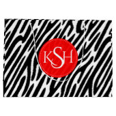 Moderne zwarte & witte Zebra Pattern afdrukken Large Cadeautasje (Achterkant)