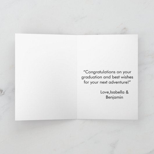 Moderne zwarte & witte zuster Afstuderen Gefelicit Kaart (Binnen)