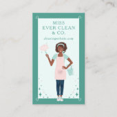 Moderne , zwarte Woman Cleaning & Maid Services Visitekaartje (Voorkant)
