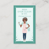 Moderne , zwarte Woman Cleaning & Maid Services Visitekaartje (Voorkant)