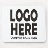 Moderne, zwarte zakelijke aangepaste logo muismat (Voorkant)