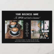 Moderne Zwarte Zakelijke Heropening Promotie Flyer