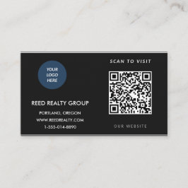 Moderne zwarte zakelijke QR-code visitekaart met e Visitekaartje