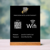 Moderne Zwarte Zakelijke QR-code Wifi-wachtwoord Acryl Bord (Neutraal)