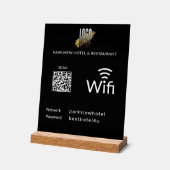 Moderne Zwarte Zakelijke QR-code Wifi-wachtwoord Acryl Bord (Hoek)