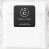 Moderne Zwarte Zakelijke Vierkante Sticker (Tas)