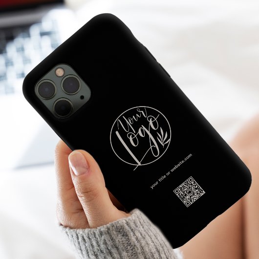 Moderne zwarte zakenwereld, zakelijke logo qr-code Case-Mate iPhone case