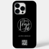 Moderne zwarte zakenwereld, zakelijke logo qr-code Case-Mate iPhone case (Achterkant)