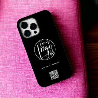Moderne zwarte zakenwereld, zakelijke logo qr-code iPhone 14 pro max hoesje