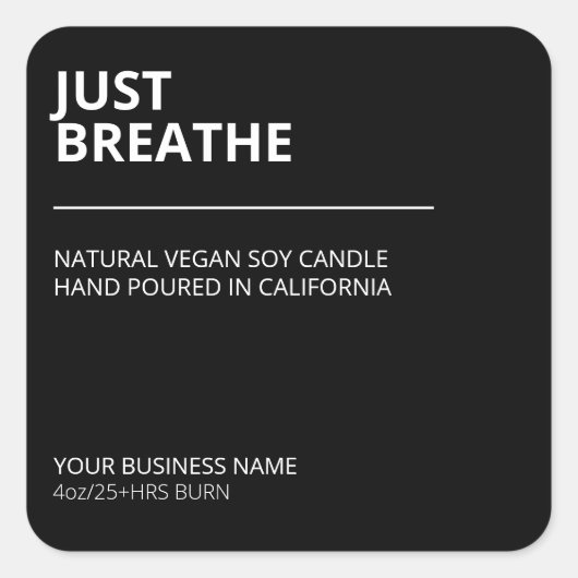 Moderne, zwarte zgn. zgn. kaars vierkante sticker (Voorkant)