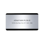 Moderne zwarte zilver Sjabloon elegant Etiket (Voorkant)