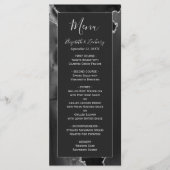 Moderne Zwarte Zilveren Agaten Trouw Menu (Voorkant)